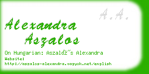 alexandra aszalos business card